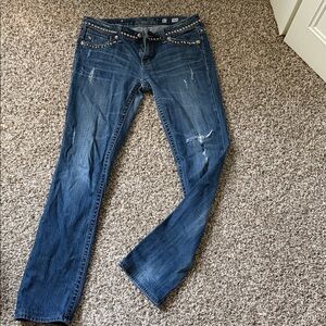 Women’s Dark Blue Distressed Jeans